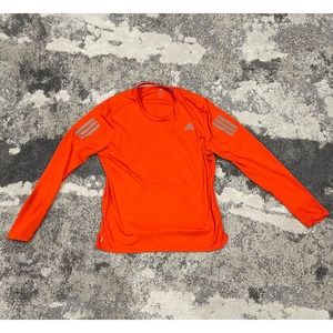 Adidas Running Longsleeve Orange Shirt Large Men's